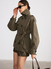 Double-Breasted Belted Trench Coat