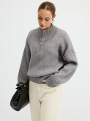 Wool Blend Half-Zip Sweater