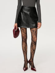 Lace Patterned Fishnet Tights