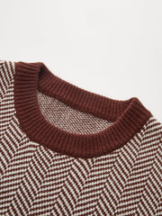 Herringbone Pattern Sleeveless Knit Vest