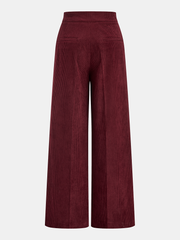 Pleated Cotton Corduroy Wide Leg Pants