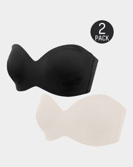 2-Pack Full Support Non-Slip Convertible Bandeau Bra