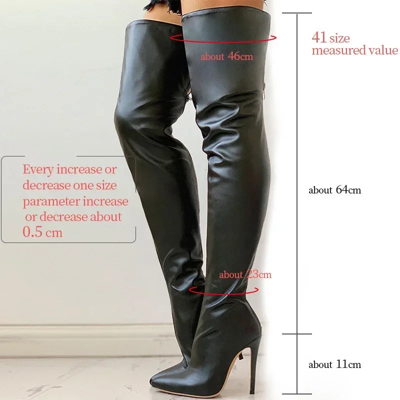 Black Sexy Over The Knee Boots