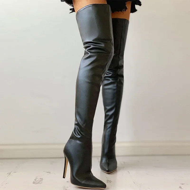 Black Sexy Over The Knee Boots