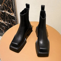 Black Soft Leather Chelsea Boots