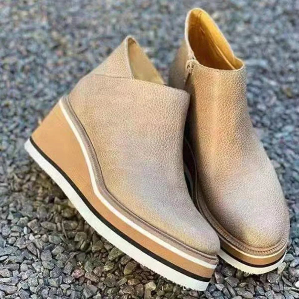 Flat Women's Zipper Boots