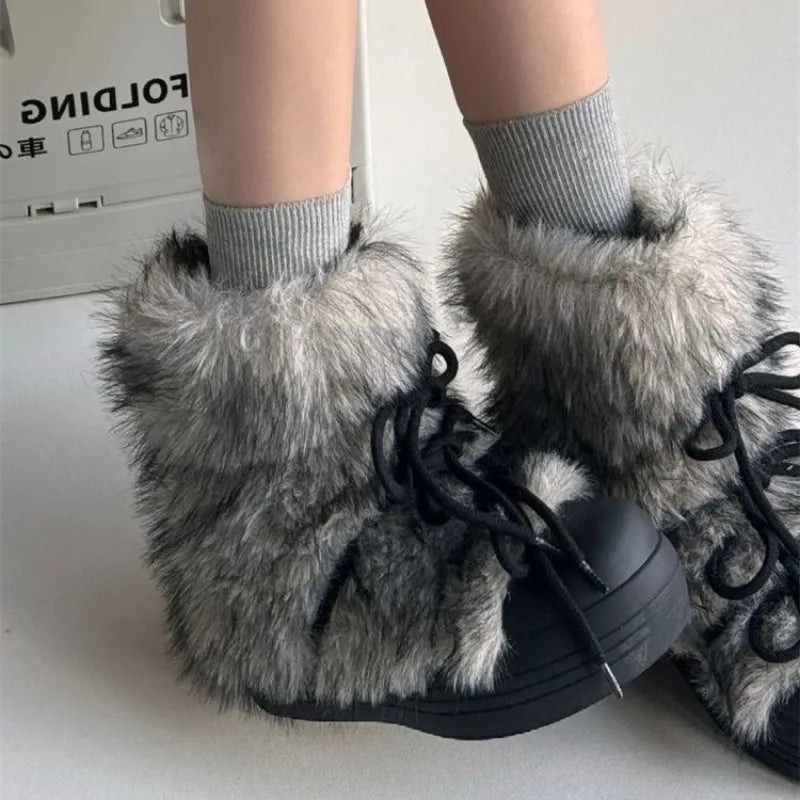 Bow Platform Women Snow Ankle Boots