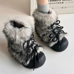 Bow Platform Women Snow Ankle Boots