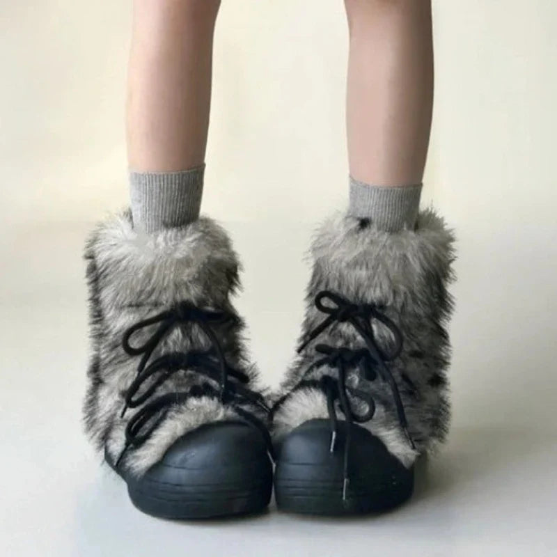 Bow Platform Women Snow Ankle Boots