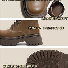 British Style Lace-up Thick Bottom Ankle Boots