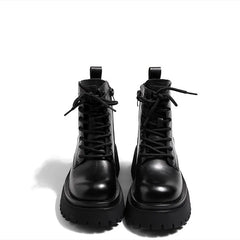 British Style Lace-up Thick Bottom Ankle Boots