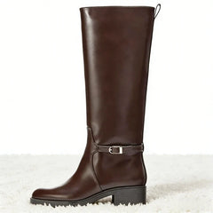 Brown Leather Knee High Boots