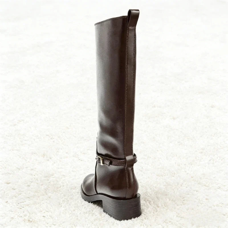 Brown Leather Knee High Boots