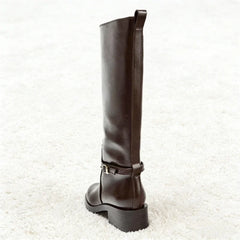 Brown Leather Knee High Boots