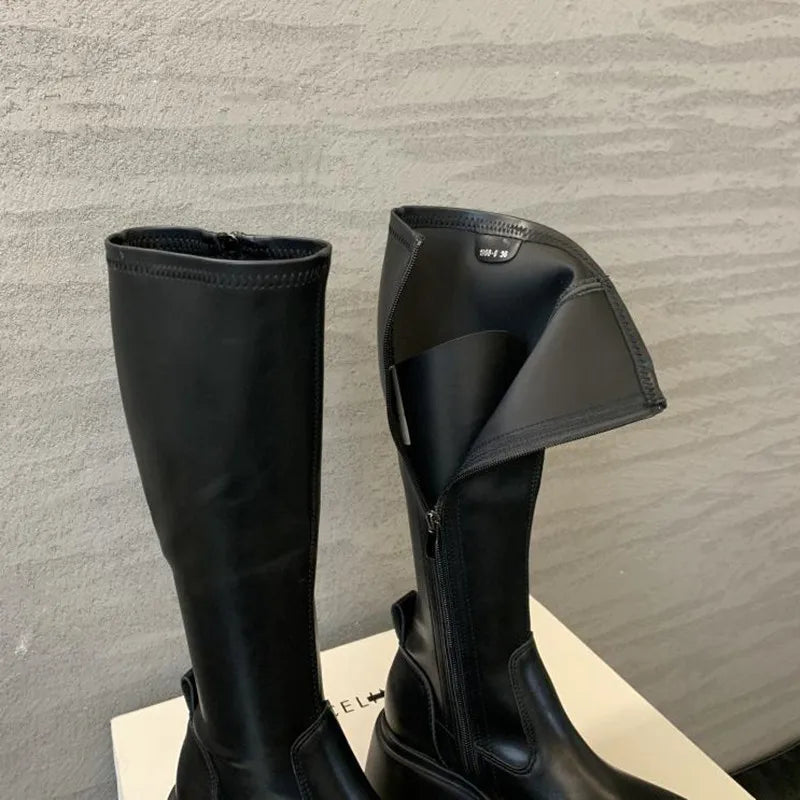 Brown Long Knee Women's Boots