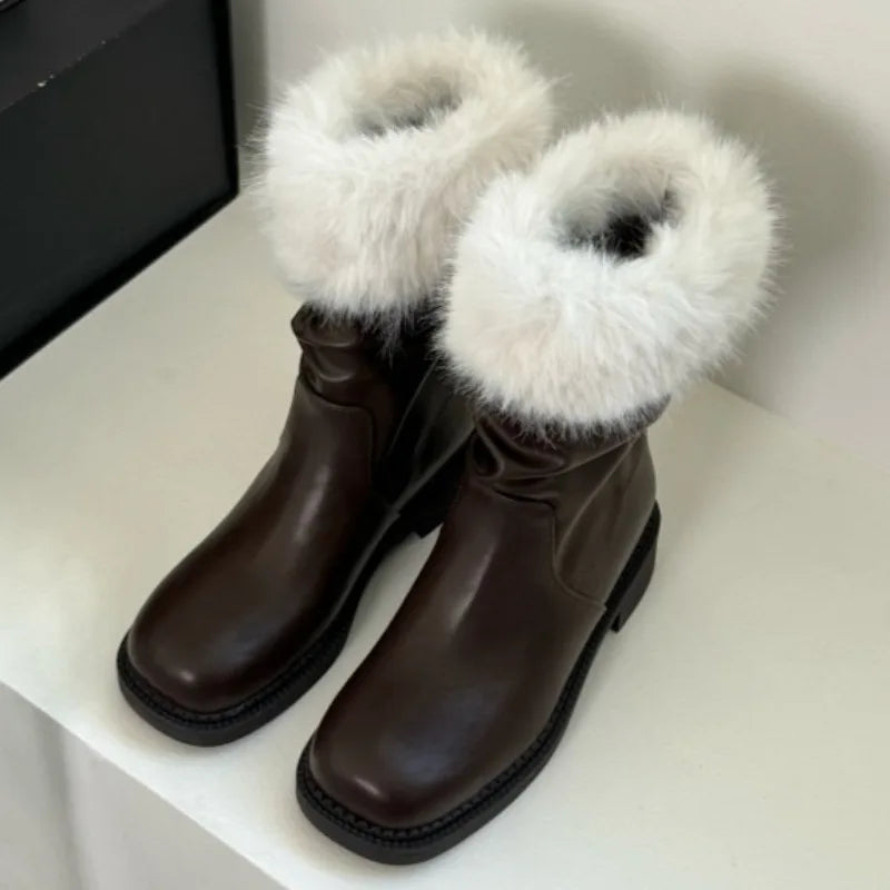 Brown Soft Leather Ankle Boots