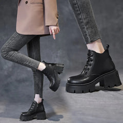 Chunky Heel Platform Boots
