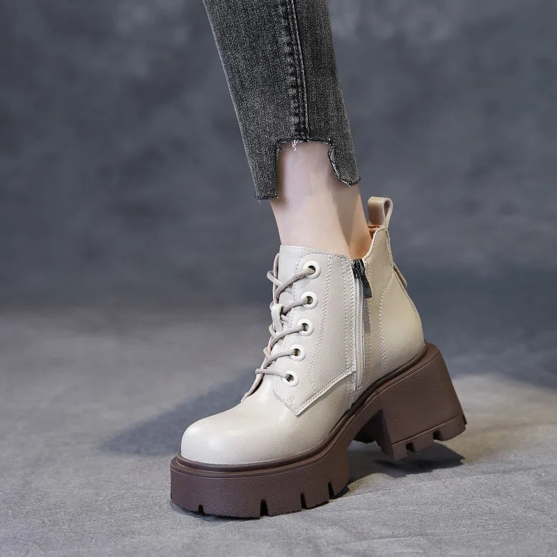Chunky Heel Platform Boots