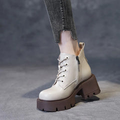 Chunky Heel Platform Boots
