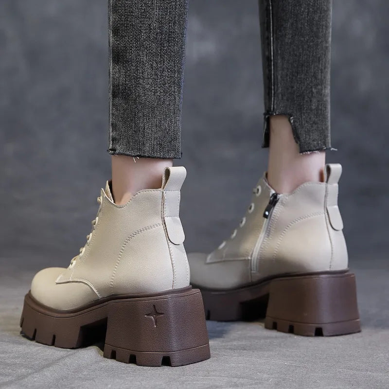 Chunky Heel Platform Boots