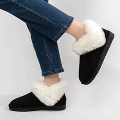 Comfort Faux Suede Khaki Snow Boots