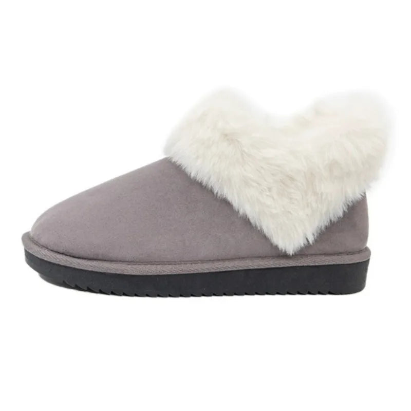 Comfort Faux Suede Khaki Snow Boots