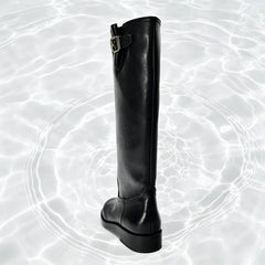 Comfortable Soft Leather Black Knee Boots