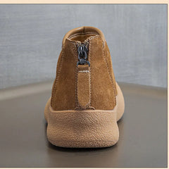 Cow Suede Plush Lining Warm Ankle Boots