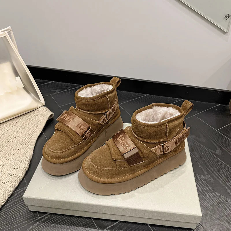Cow Suede Winter Women's Shoes