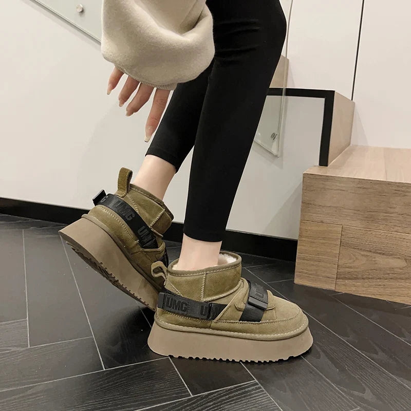 Cow Suede Winter Women's Shoes