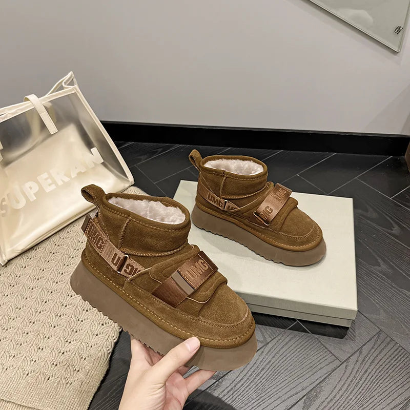 Cow Suede Winter Women's Shoes