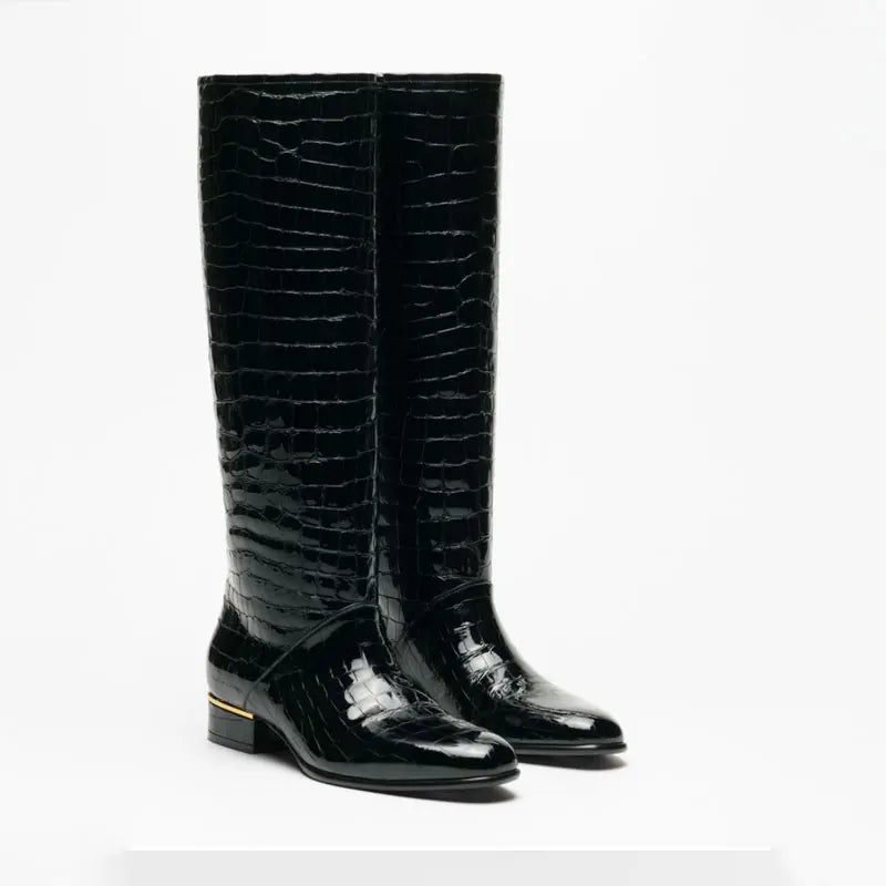 Croc Knee High Boots