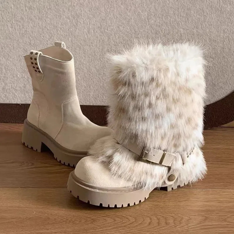 Design Sense: Two Pairs of Fur Anti Slip Girls' Snow Boots