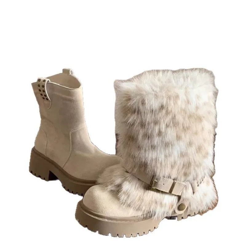 Design Sense: Two Pairs of Fur Anti Slip Girls' Snow Boots