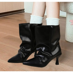 Designer Autumn Winter Pointed Toe Ankle Boots