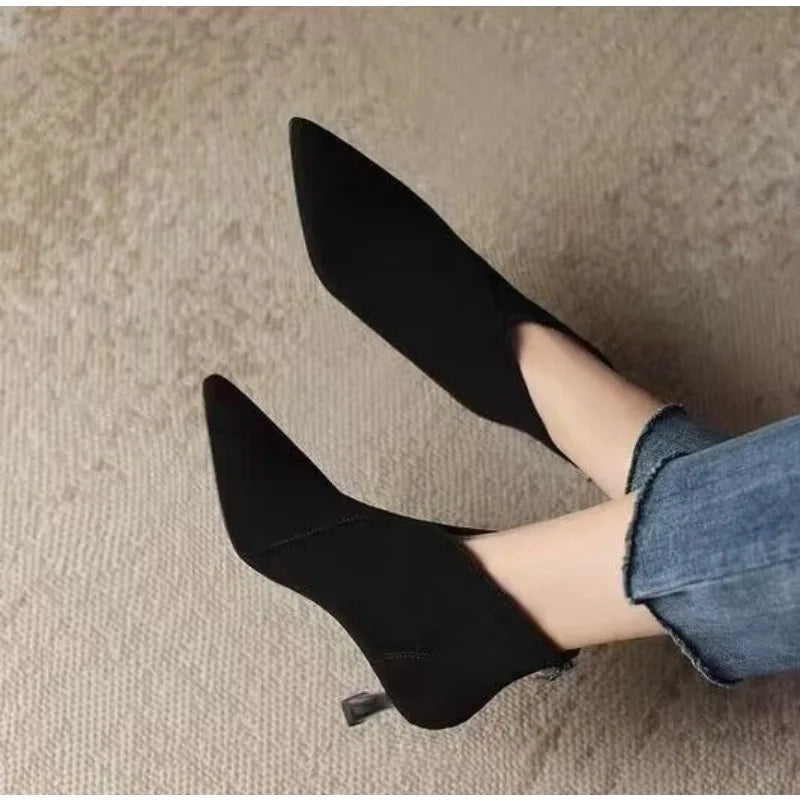 Designer Vintage Pointed Toe Women Ankle Boots