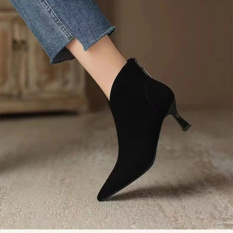 Designer Vintage Pointed Toe Women Ankle Boots