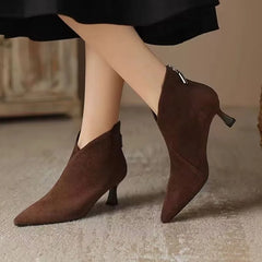 Designer Vintage Pointed Toe Women Ankle Boots