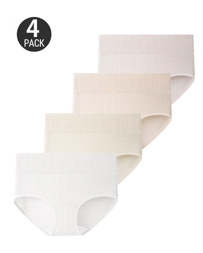 4-Pack High Waist Tummy Control Pure Cotton Briefs