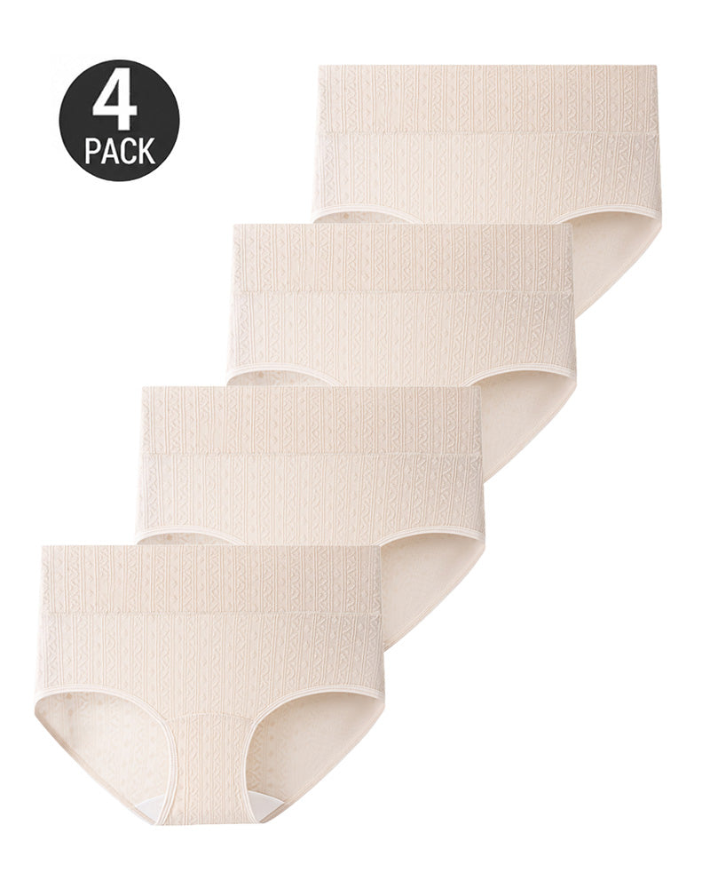4-Pack High Waist Tummy Control Pure Cotton Briefs