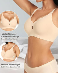 Women's Wire-Free Teardrop Hollow-Out Wave Seamless Push-Up Bra