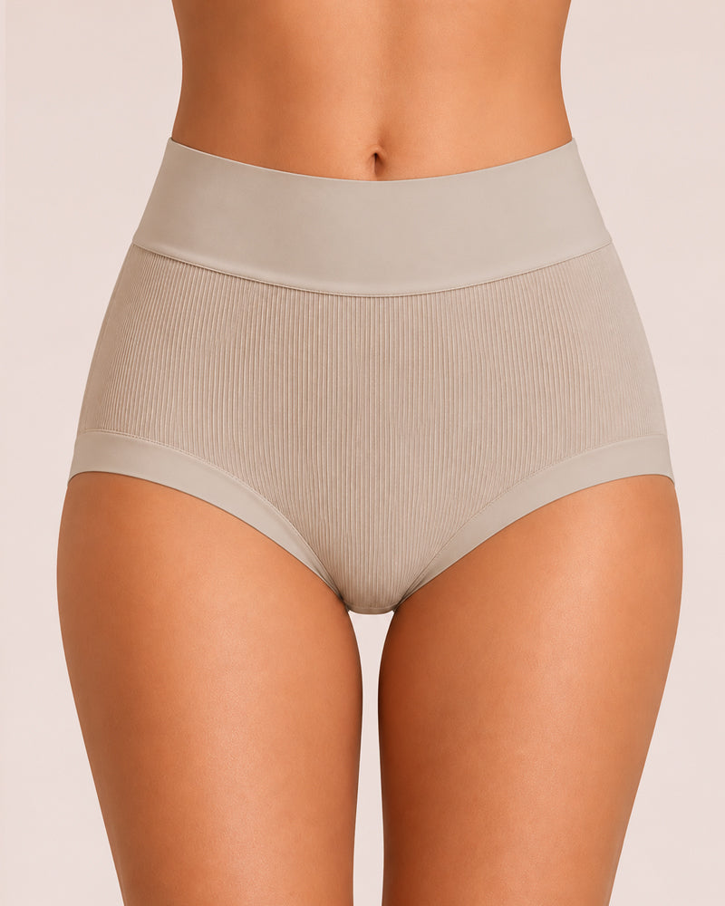 5-Pack High Waist Ribbed Pure Cotton High Elastic Briefs