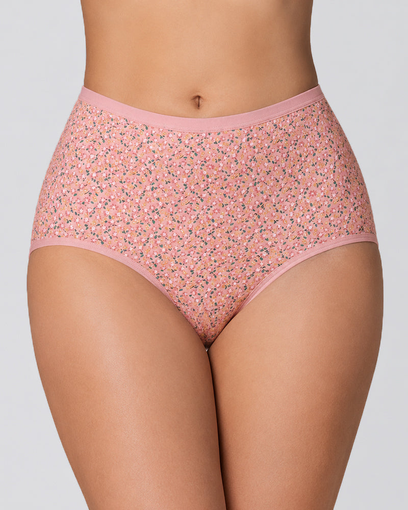 4-Pack High Waist Cotton Printed Loose Stretch Briefs