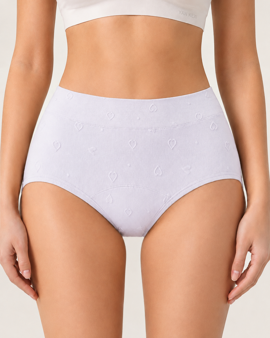 5-Pack Seamless Cotton Tummy Control Heart Jacquard Antibacterial Briefs