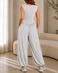 Casual Stretch Comfortable Sleeveless Wide-leg Jumpsuit