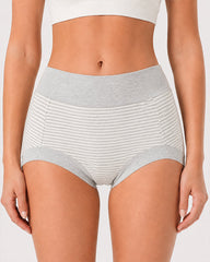 3-Pack Pure Cotton High Waist Tummy Control Striped Briefs