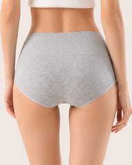 Five-Pack Pure Cotton High Waist Tummy Control Ribbed Briefs