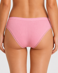 5-Pack Cotton Breathable Stretchy Bow Lace-trimmed Briefs