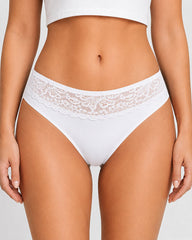 5-Pack Seamless Ice Silk Lace Patchwork Breathable Panties