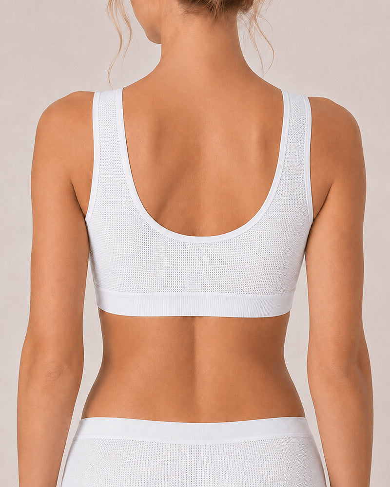Front Closure Ultra-thin Breathable Mesh Seamless Wire-free Vest Bra